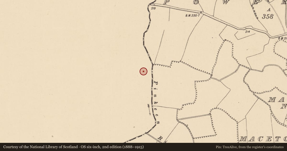 Ordnance Survey six-inch map, 2nd edition (1888–1915) covering the location of Charcoal-making site, Gunnocks, County Meath, with a pin at the register's coordinates