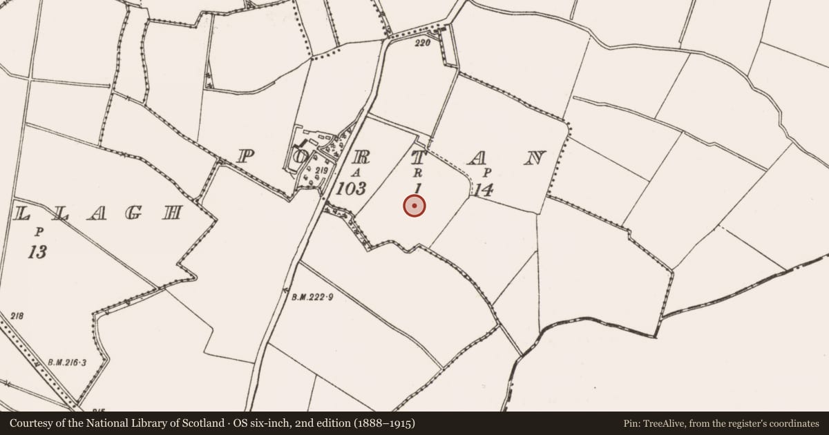 Ordnance Survey six-inch map, 2nd edition (1888–1915) covering the location of Pit, Portan, County Meath, with a pin at the register's coordinates