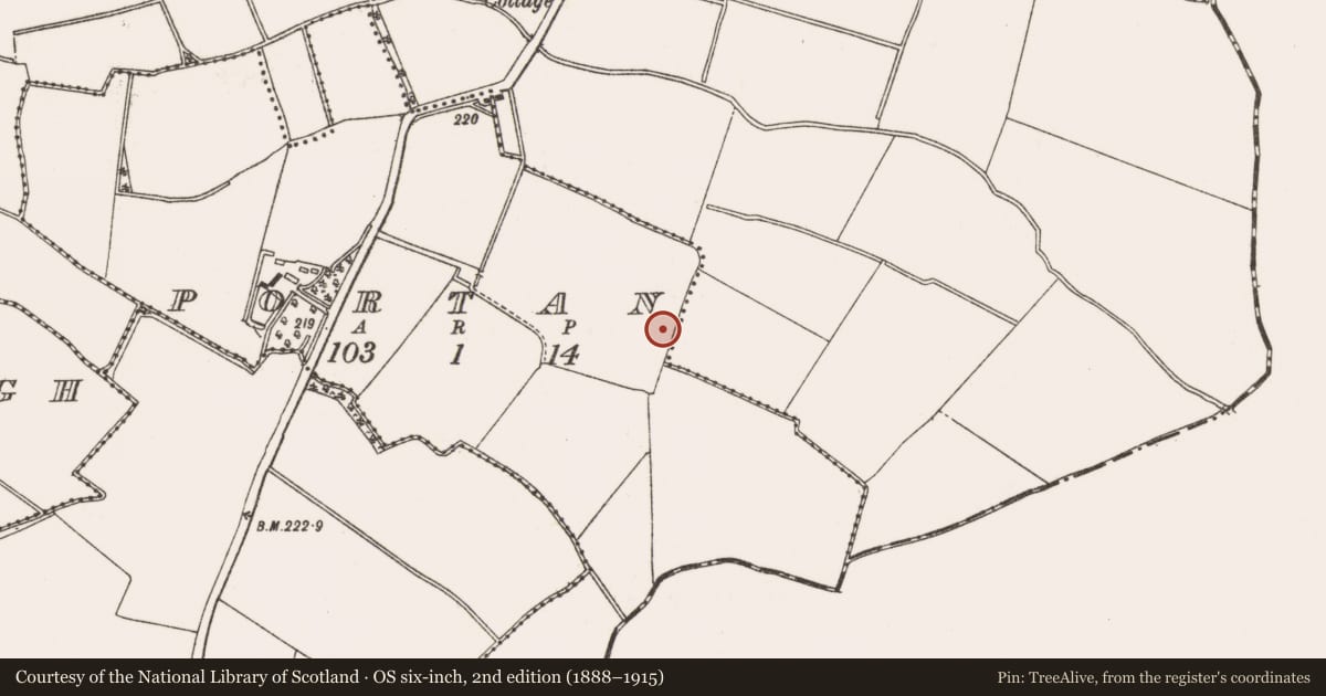 Ordnance Survey six-inch map, 2nd edition (1888–1915) covering the location of Pit, Portan, County Meath, with a pin at the register's coordinates