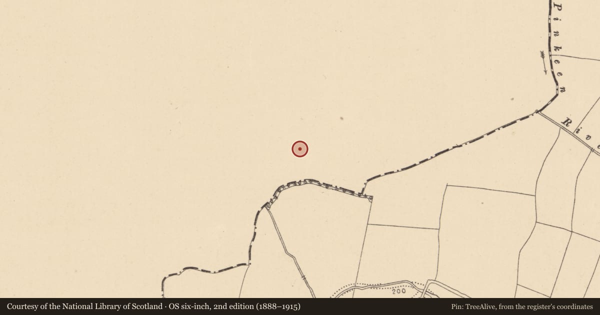 Ordnance Survey six-inch map, 2nd edition (1888–1915) covering the location of Burnt spread, Portan, County Meath, with a pin at the register's coordinates