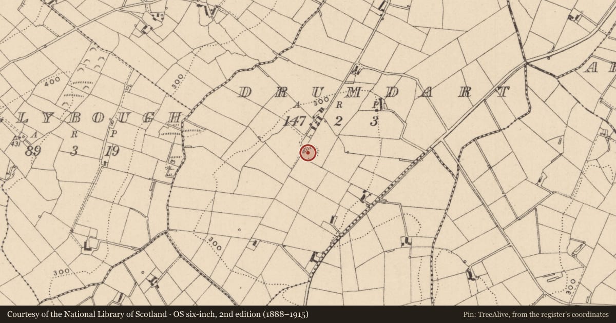 Ordnance Survey six-inch map, 2nd edition (1888–1915) covering the location of Ringfort - rath, Drumdart, County Monaghan, with a pin at the register's coordinates