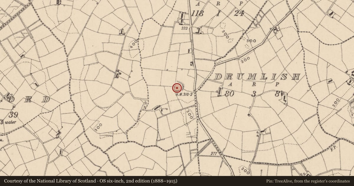 Ordnance Survey six-inch map, 2nd edition (1888–1915) covering the location of Ringfort - rath, Aghaclogha, County Monaghan, with a pin at the register's coordinates
