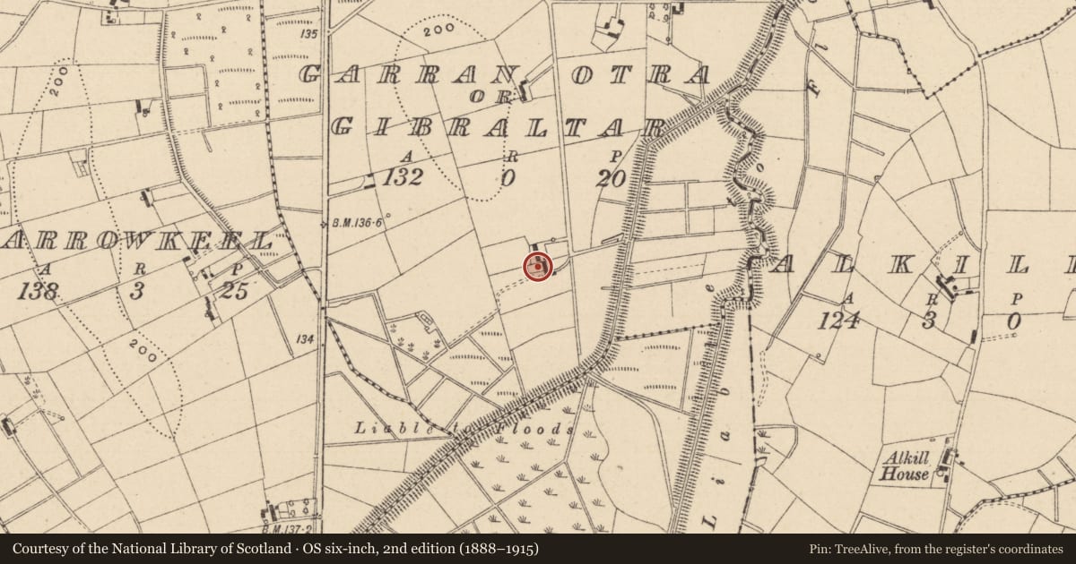 Ordnance Survey six-inch map, 2nd edition (1888–1915) covering the location of Ringfort - rath, Garran Otra Or Gibraltar, County Monaghan, with a pin at the register's coordinates