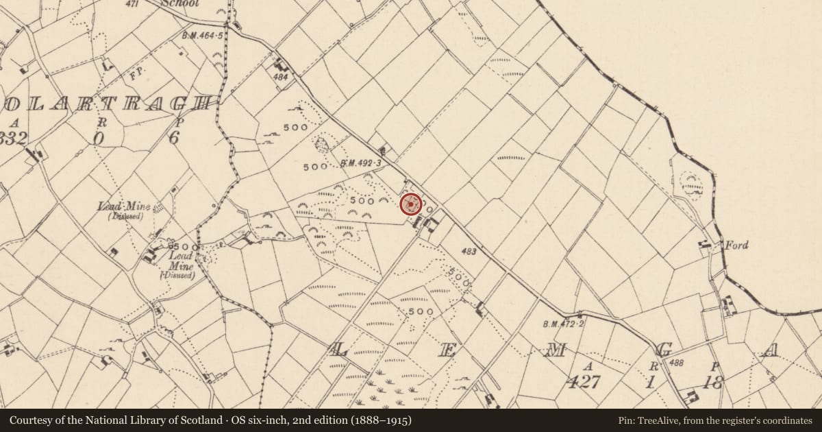 Ordnance Survey six-inch map, 2nd edition (1888–1915) covering the location of Souterrain, Lemgare, County Monaghan, with a pin at the register's coordinates