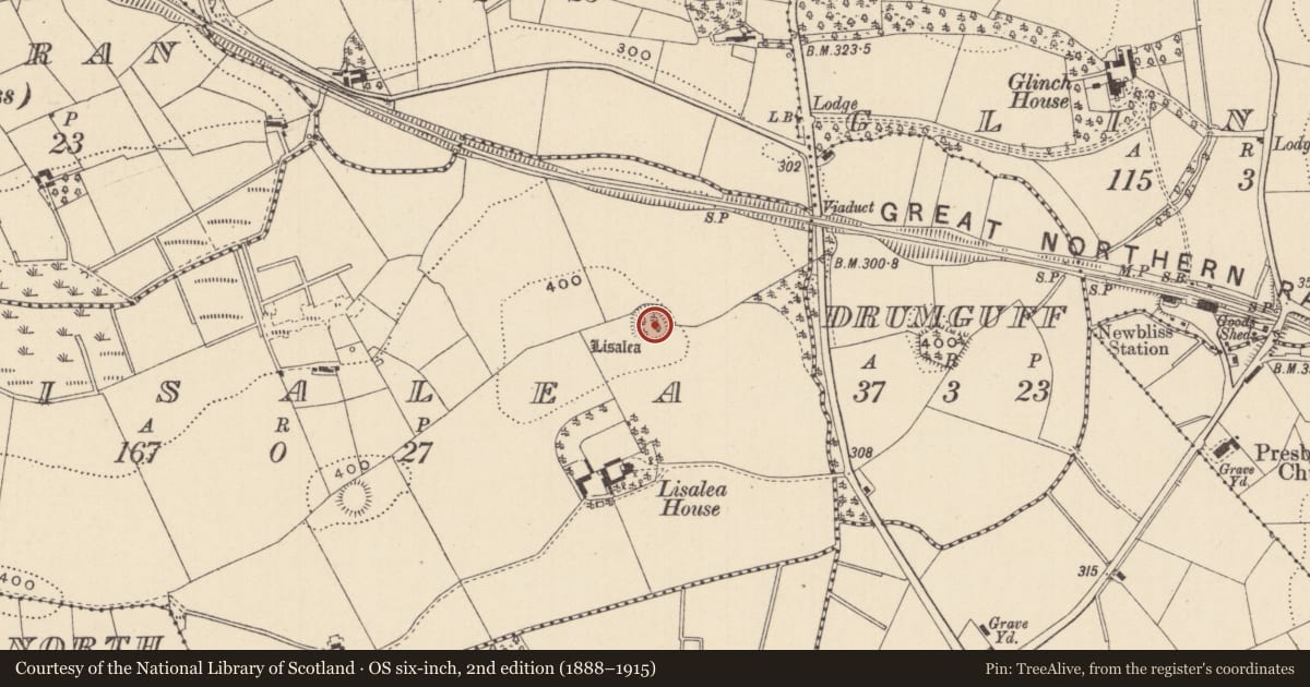Ordnance Survey six-inch map, 2nd edition (1888–1915) covering the location of Ringfort - rath, Lisalea, County Monaghan, with a pin at the register's coordinates