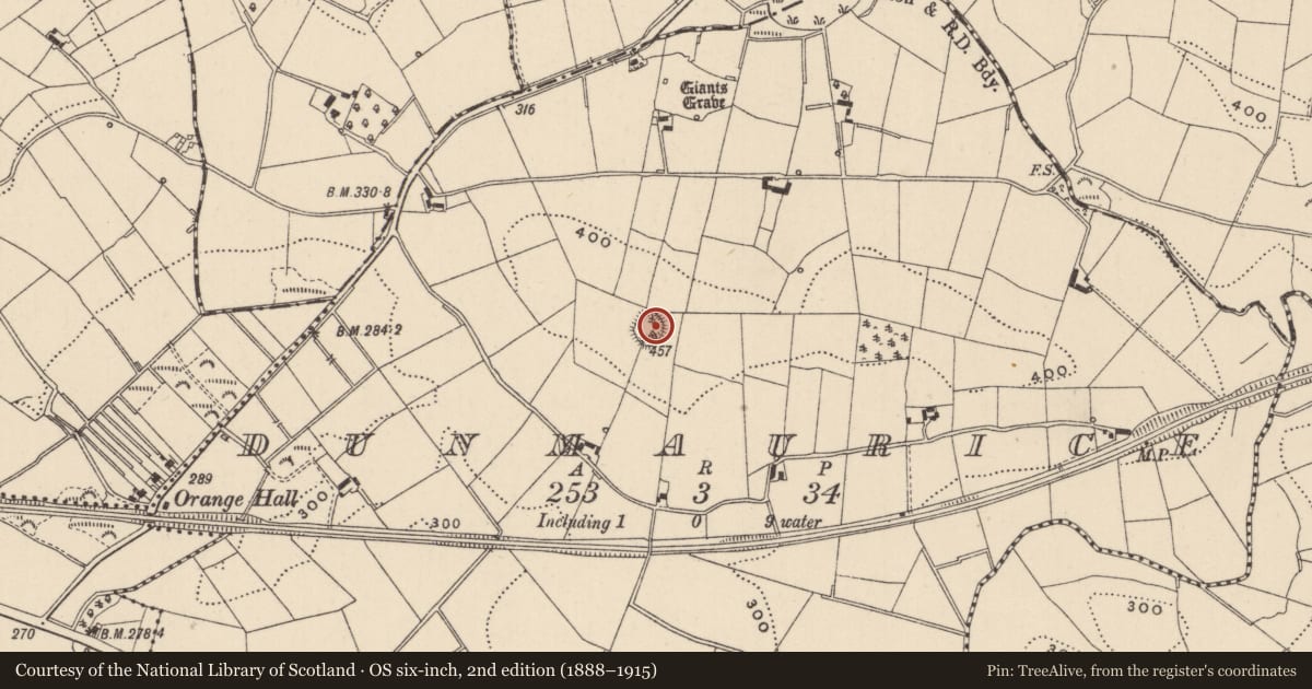 Ordnance Survey six-inch map, 2nd edition (1888–1915) covering the location of Ringfort - rath, Dunmaurice, County Monaghan, with a pin at the register's coordinates