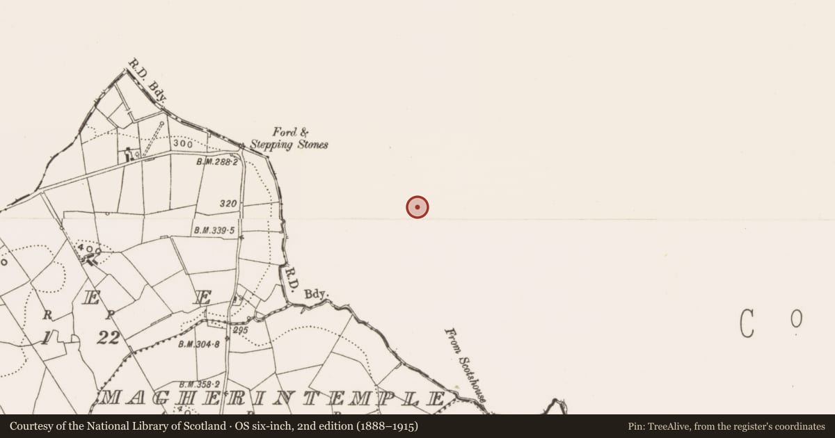 Ordnance Survey six-inch map, 2nd edition (1888–1915) covering the location of Ringfort - rath, Drumgaze, County Monaghan, with a pin at the register's coordinates