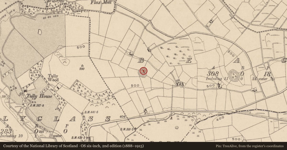 Ordnance Survey six-inch map, 2nd edition (1888–1915) covering the location of Ringfort - rath, Beagh, County Monaghan, with a pin at the register's coordinates