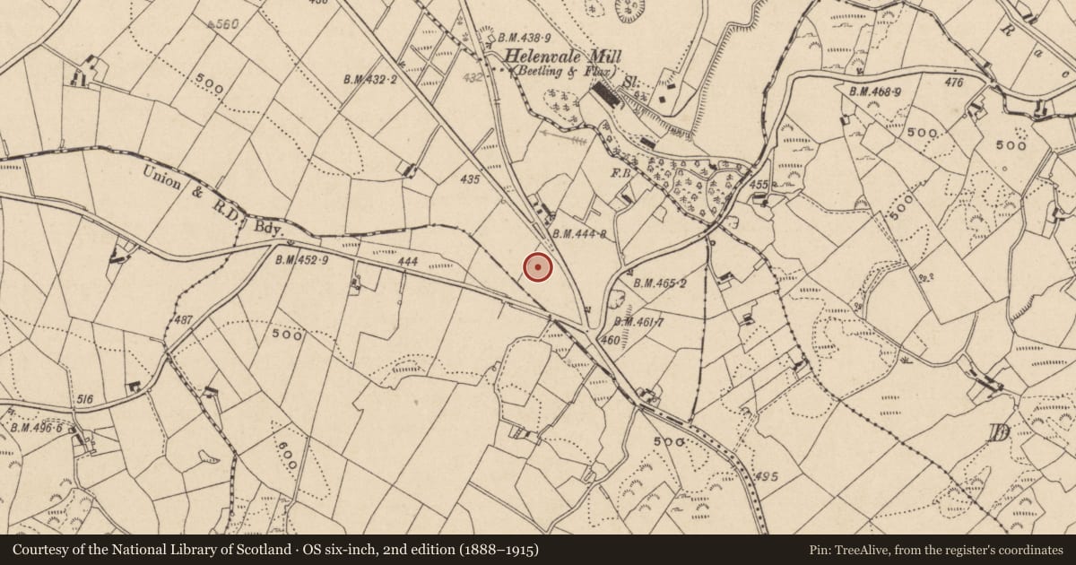 Ordnance Survey six-inch map, 2nd edition (1888–1915) covering the location of Enclosure, Beagh, County Monaghan, with a pin at the register's coordinates