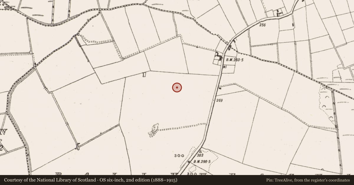 Ordnance Survey six-inch map, 2nd edition (1888–1915) covering the location of Enclosure, Ballyheashill, County Offaly, with a pin at the register's coordinates