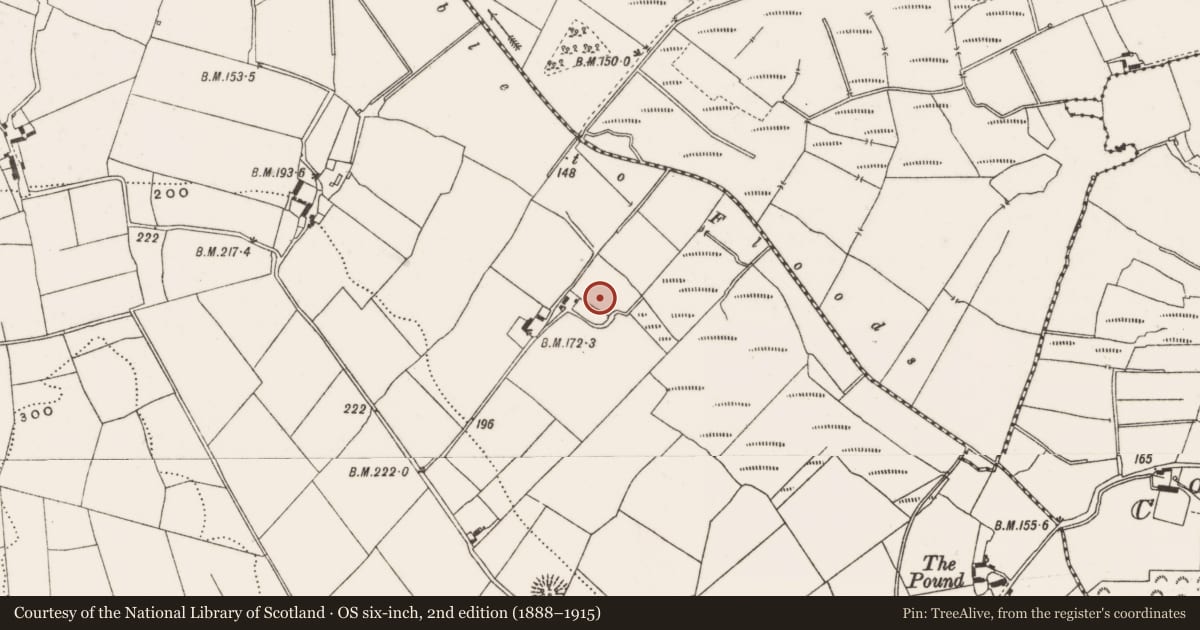 Ordnance Survey six-inch map, 2nd edition (1888–1915) covering the location of Enclosure, Endrim, County Offaly, with a pin at the register's coordinates