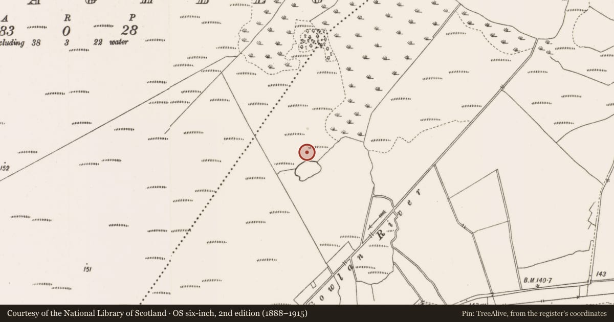 Ordnance Survey six-inch map, 2nd edition (1888–1915) covering the location of Habitation site, Clonfinlough, County Offaly, with a pin at the register's coordinates