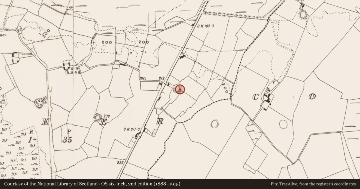 Ordnance Survey six-inch map, 2nd edition (1888–1915) covering the location of Ringfort - rath, Esker, County Offaly, with a pin at the register's coordinates