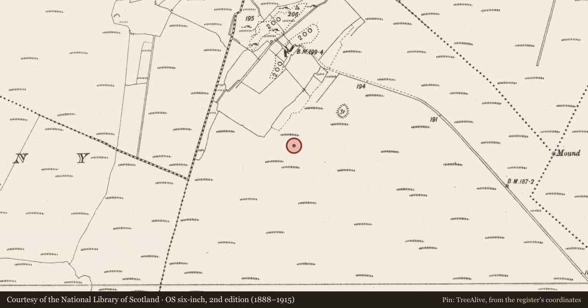 Ordnance Survey six-inch map, 2nd edition (1888–1915) covering the location of Structure - peatland, Lemanaghan, County Offaly, with a pin at the register's coordinates