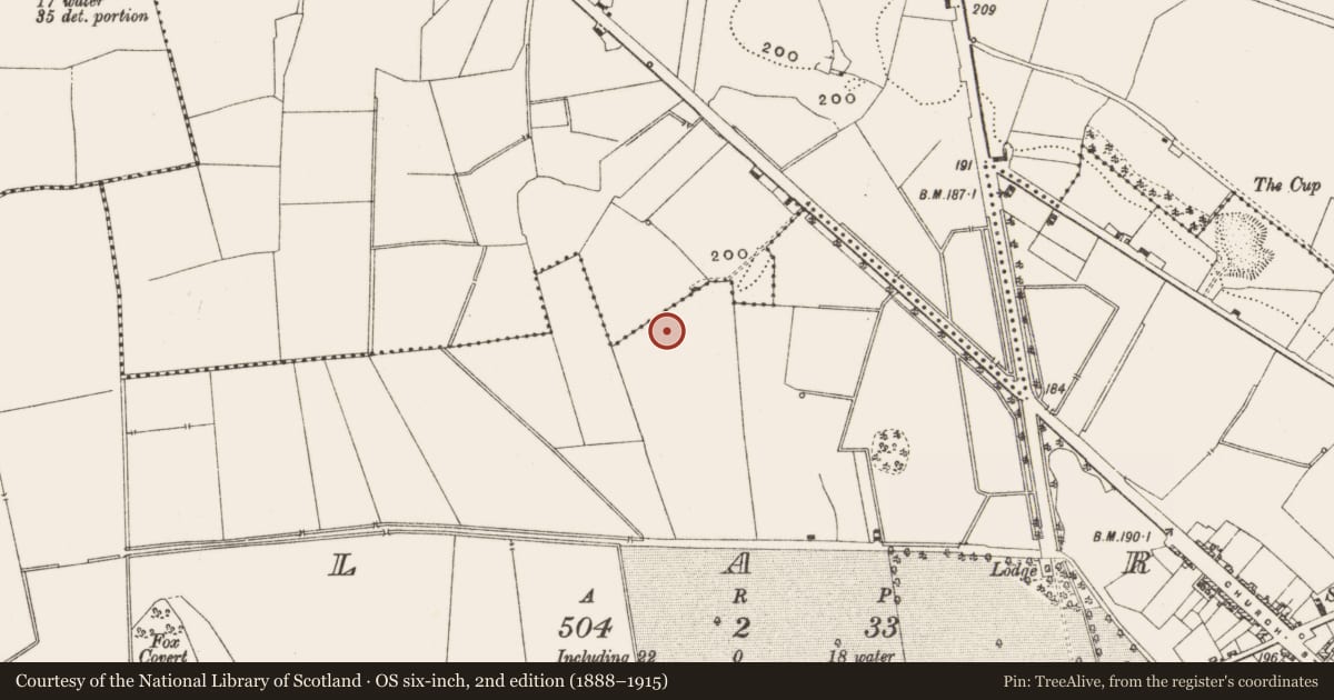 Ordnance Survey six-inch map, 2nd edition (1888–1915) covering the location of Enclosure, Clara, County Offaly, with a pin at the register's coordinates