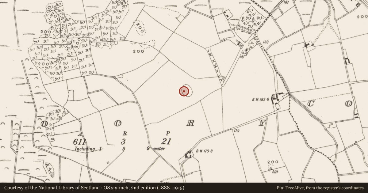 Ordnance Survey six-inch map, 2nd edition (1888–1915) covering the location of Enclosure, Doory, County Offaly, with a pin at the register's coordinates