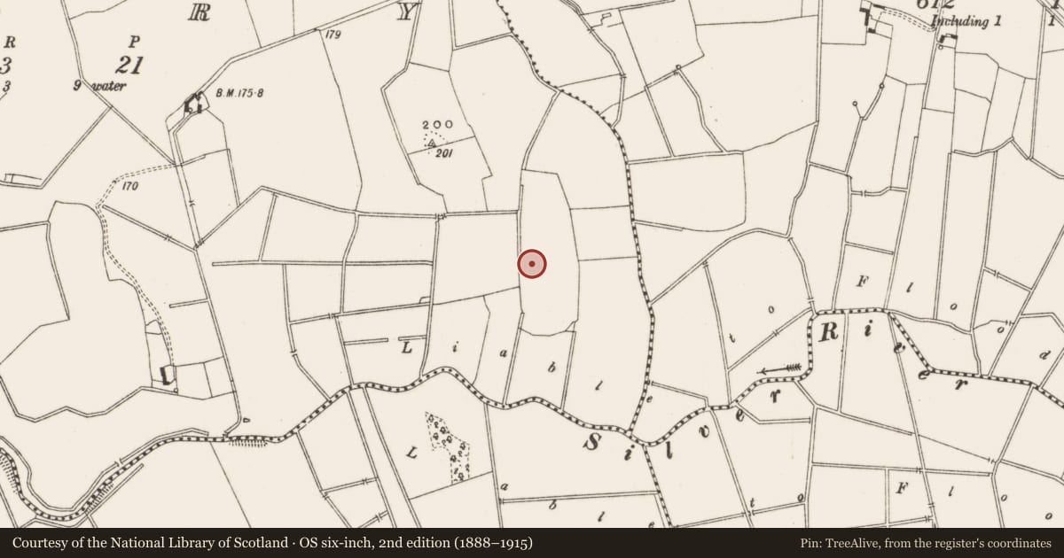 Ordnance Survey six-inch map, 2nd edition (1888–1915) covering the location of Enclosure, Doory, County Offaly, with a pin at the register's coordinates
