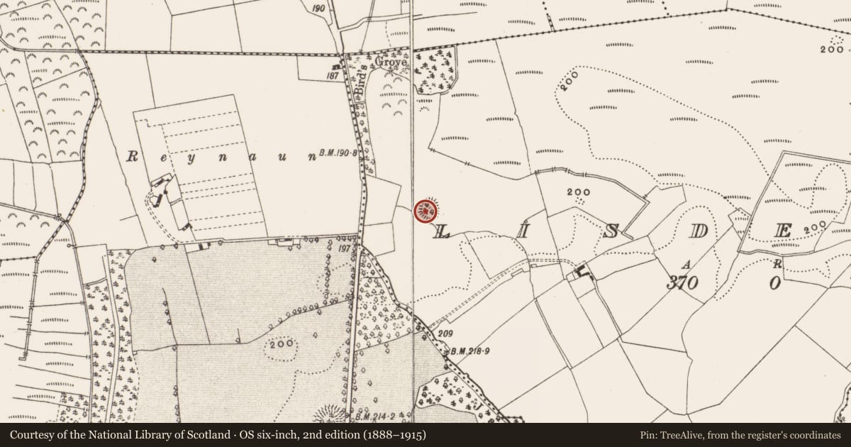 Ordnance Survey six-inch map, 2nd edition (1888–1915) covering the location of Ringfort - rath, Lisdermot, County Offaly, with a pin at the register's coordinates
