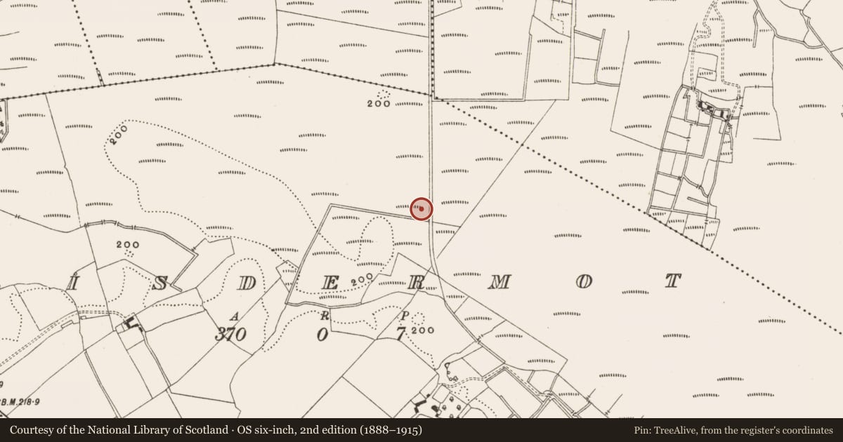 Ordnance Survey six-inch map, 2nd edition (1888–1915) covering the location of Road - class 1 togher, Lisdermot, County Offaly, with a pin at the register's coordinates