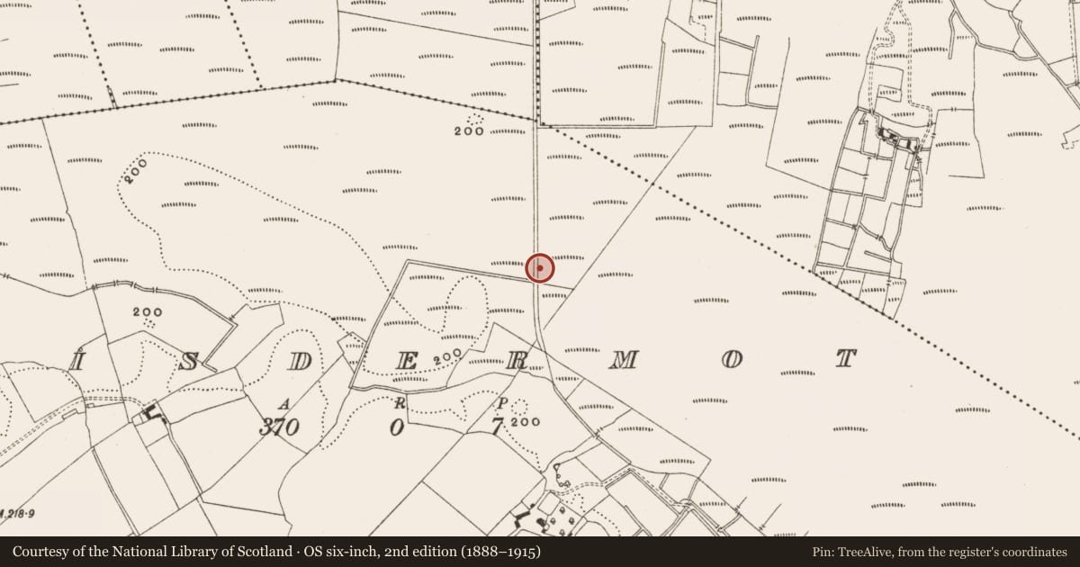 Ordnance Survey six-inch map, 2nd edition (1888–1915) covering the location of Road - class 2 togher, Lisdermot, County Offaly, with a pin at the register's coordinates