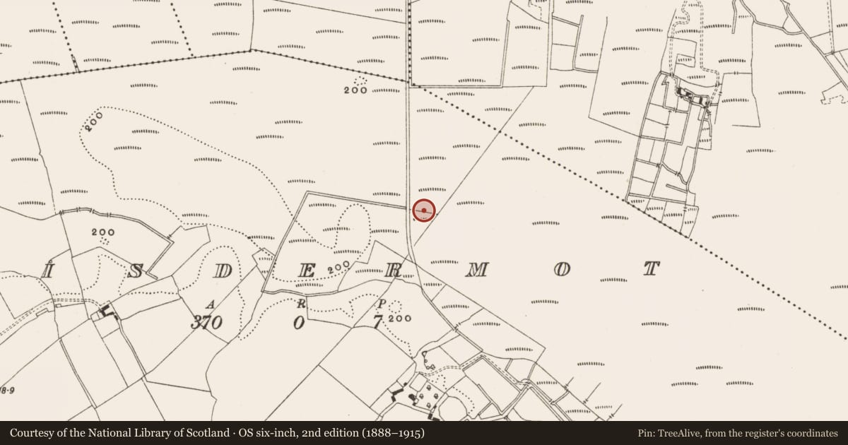 Ordnance Survey six-inch map, 2nd edition (1888–1915) covering the location of Road - class 2 togher, Lisdermot, County Offaly, with a pin at the register's coordinates