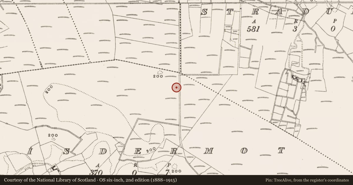 Ordnance Survey six-inch map, 2nd edition (1888–1915) covering the location of Road - class 2 togher, Lisdermot, County Offaly, with a pin at the register's coordinates