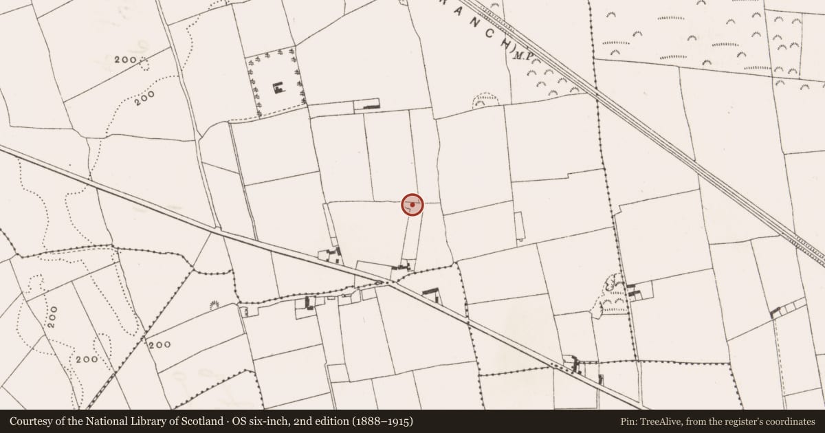 Ordnance Survey six-inch map, 2nd edition (1888–1915) covering the location of Enclosure, Ballykilmurry, County Offaly, with a pin at the register's coordinates
