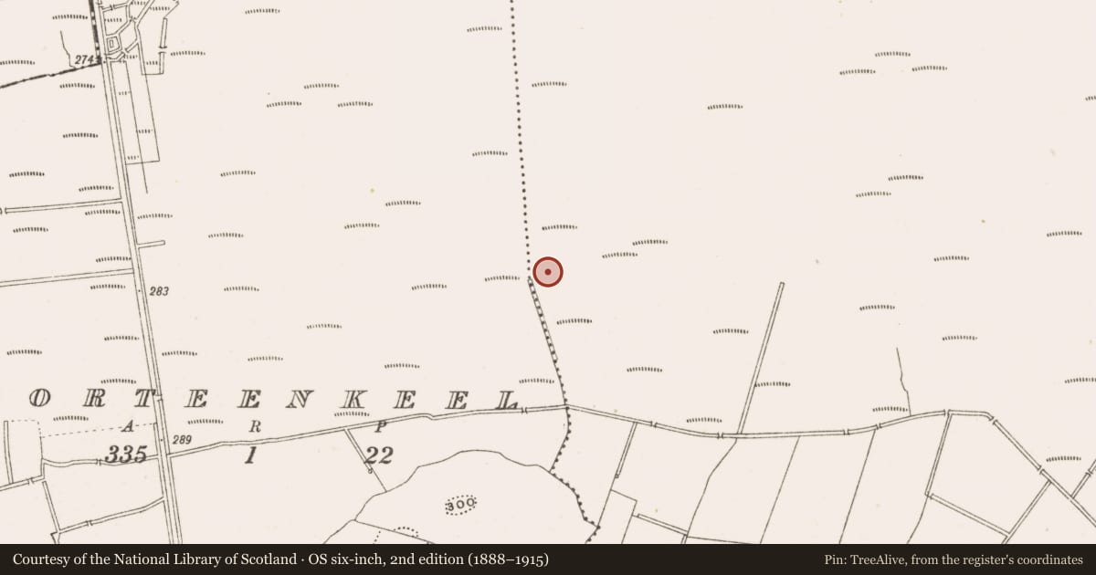 Ordnance Survey six-inch map, 2nd edition (1888–1915) covering the location of Structure - peatland, Ballynakill, County Offaly, with a pin at the register's coordinates