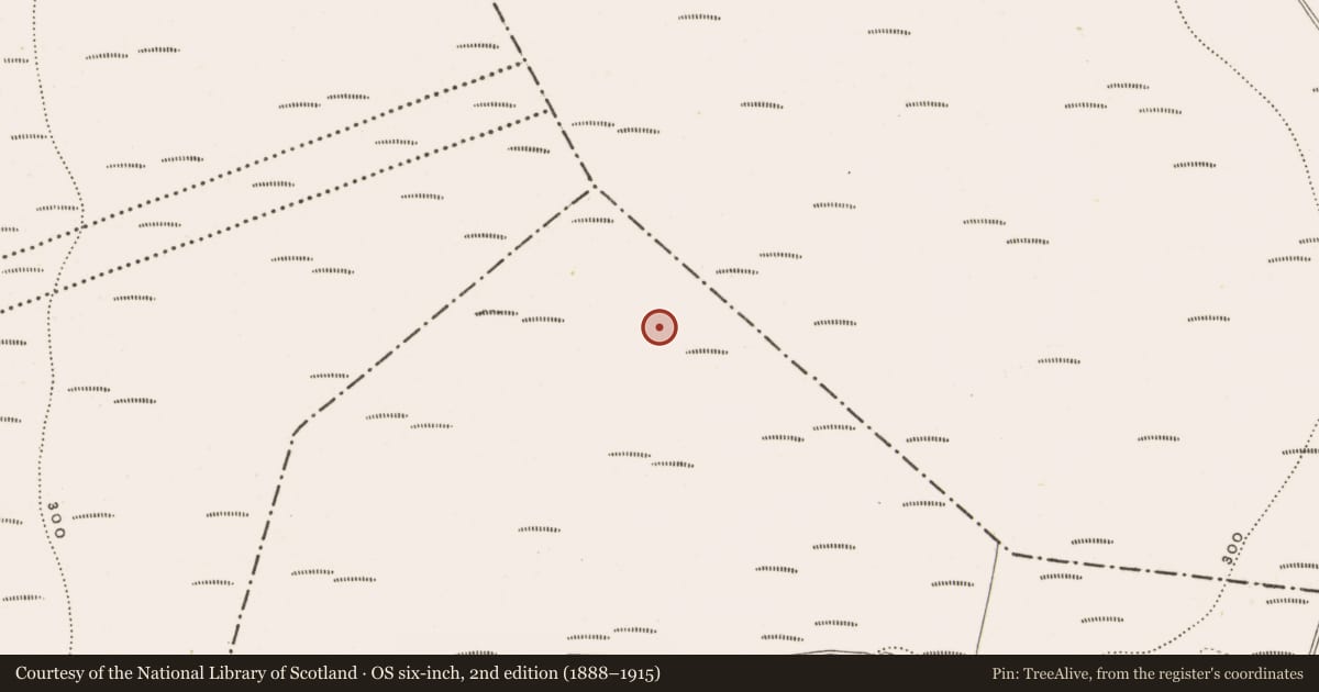 Ordnance Survey six-inch map, 2nd edition (1888–1915) covering the location of Platform - peatland, Clonad, County Offaly, with a pin at the register's coordinates