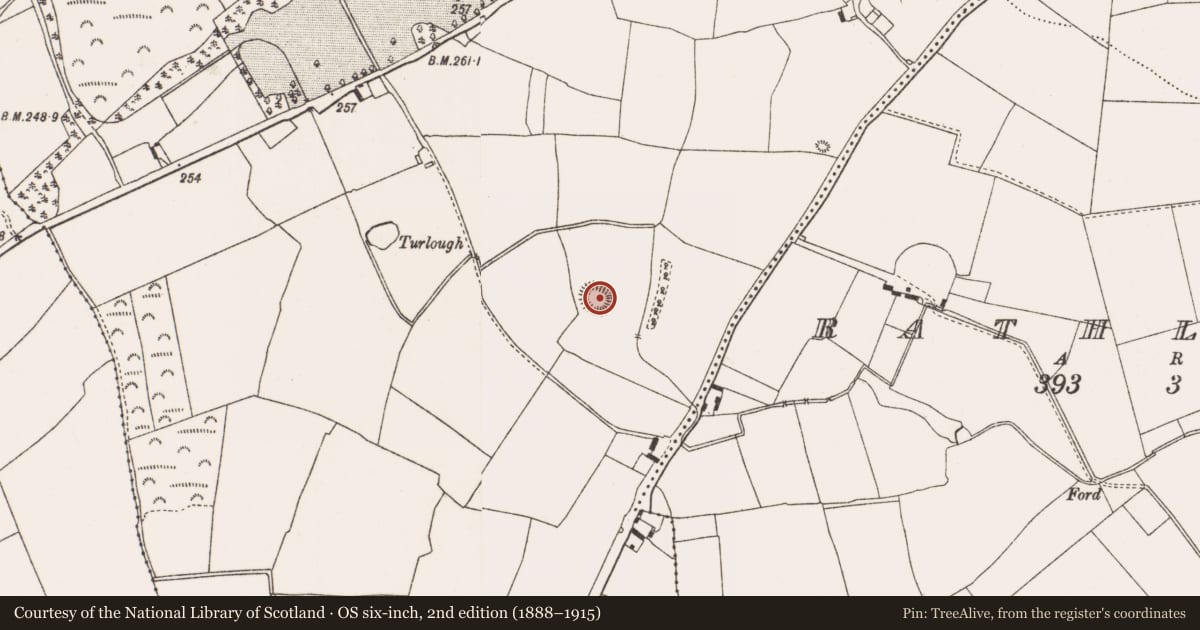Ordnance Survey six-inch map, 2nd edition (1888–1915) covering the location of Ringfort - rath, Killooly, County Offaly, with a pin at the register's coordinates