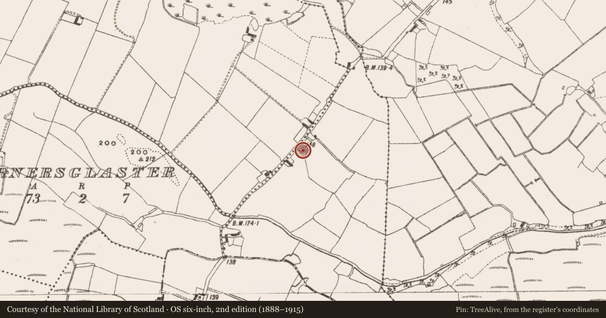 Ordnance Survey six-inch map, 2nd edition (1888–1915) covering the location of Mound, Clondallow, County Offaly, with a pin at the register's coordinates