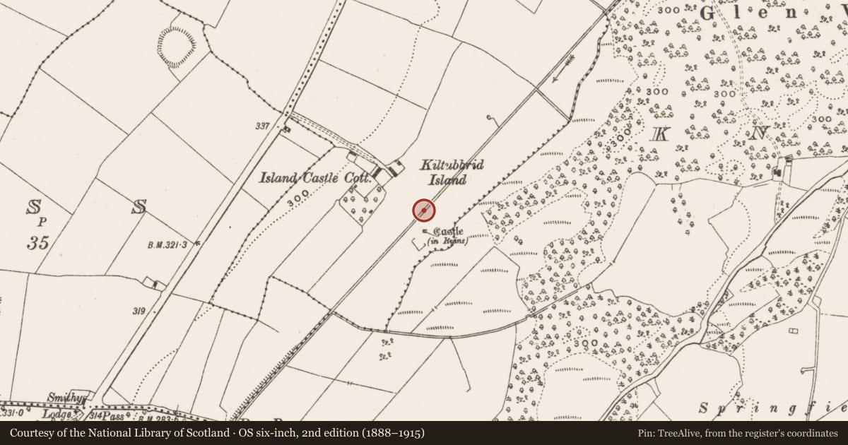 Ordnance Survey six-inch map, 2nd edition (1888–1915) covering the location of Bawn, Annaghmore And Annaghbeg, County Offaly, with a pin at the register's coordinates