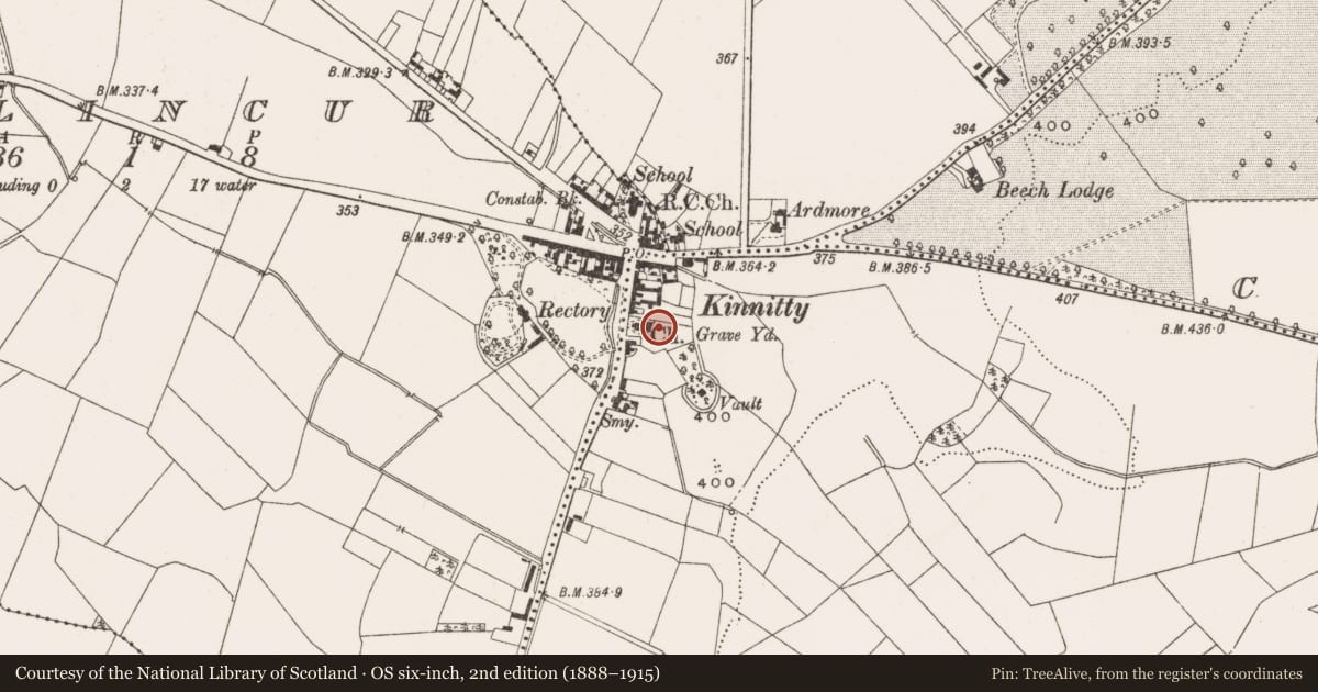 Ordnance Survey six-inch map, 2nd edition (1888–1915) covering the location of Cross - High cross, Lismoney, County Offaly, with a pin at the register's coordinates