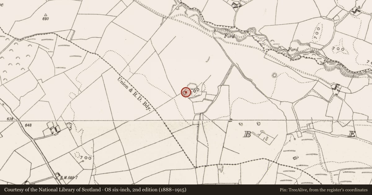 Ordnance Survey six-inch map, 2nd edition (1888–1915) covering the location of Burial mound, Beagh, County Offaly, with a pin at the register's coordinates