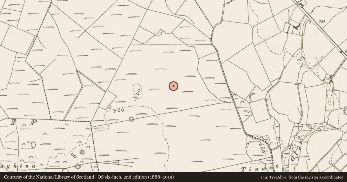 Ordnance Survey six-inch map, 2nd edition (1888–1915) covering the location of Enclosure, Gorraun, County Offaly, with a pin at the register's coordinates