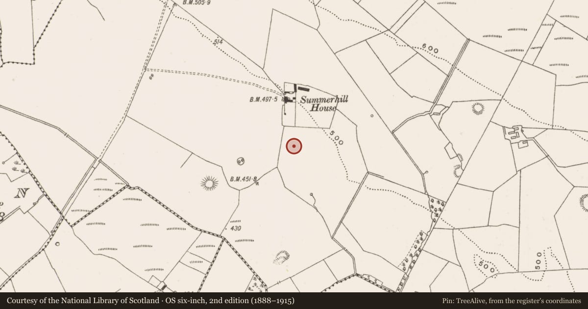 Ordnance Survey six-inch map, 2nd edition (1888–1915) covering the location of Enclosure, Gorraun, County Offaly, with a pin at the register's coordinates