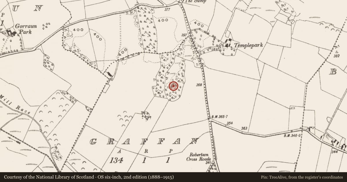 Ordnance Survey six-inch map, 2nd edition (1888–1915) covering the location of Ringfort - unclassified, Graffan, County Offaly, with a pin at the register's coordinates