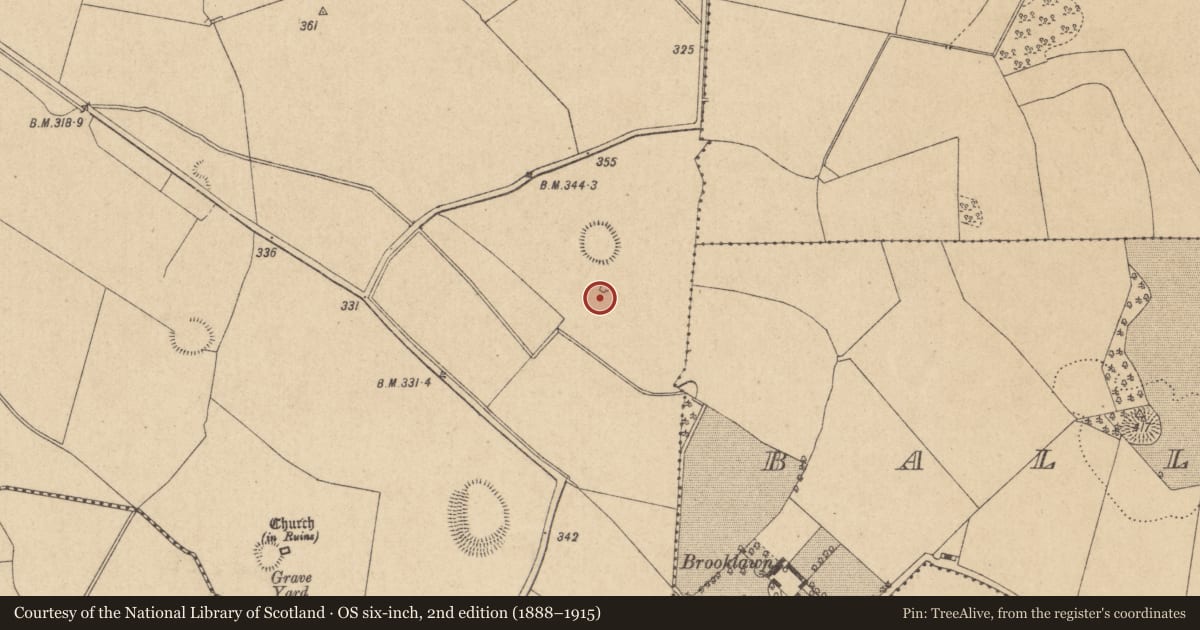 Ordnance Survey six-inch map, 2nd edition (1888–1915) covering the location of House - 17th century, Ballybrack, County Offaly, with a pin at the register's coordinates