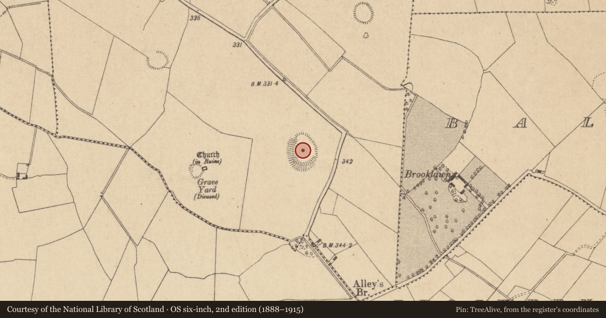 Ordnance Survey six-inch map, 2nd edition (1888–1915) covering the location of Ringfort - unclassified, Ballybrack, County Offaly, with a pin at the register's coordinates