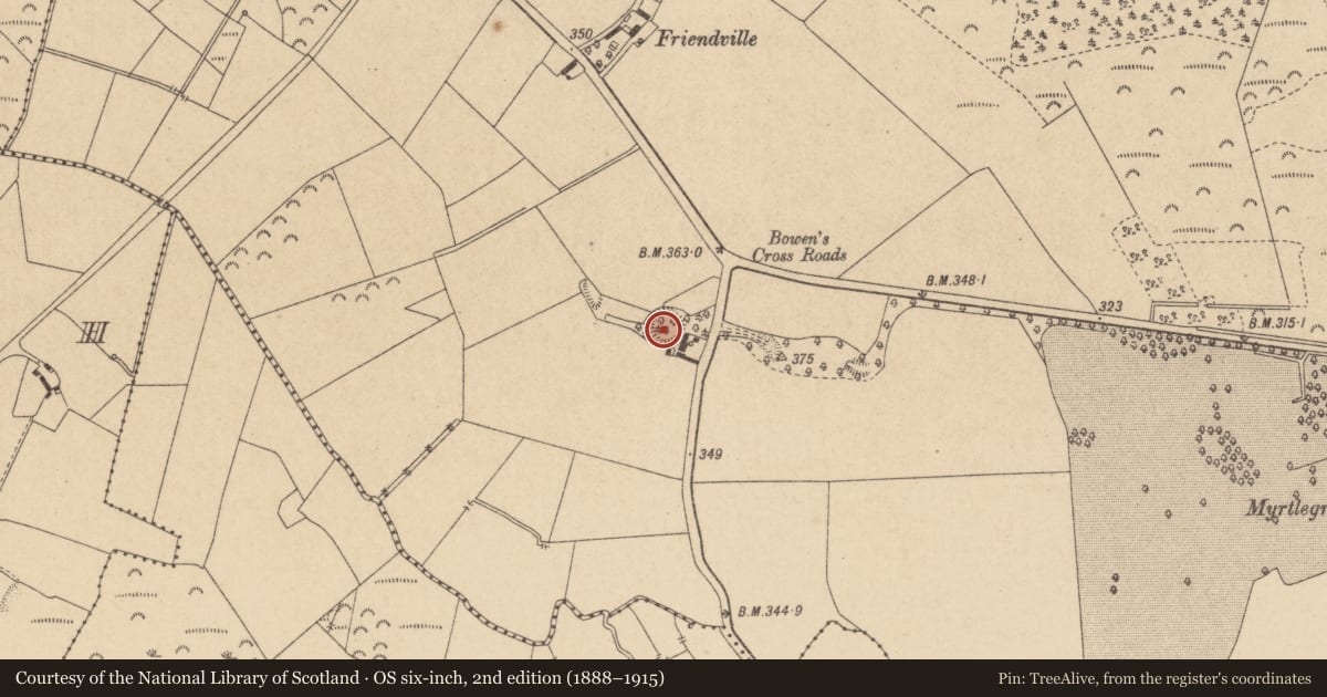 Ordnance Survey six-inch map, 2nd edition (1888–1915) covering the location of Ringfort - rath, Ballyrihy, County Offaly, with a pin at the register's coordinates