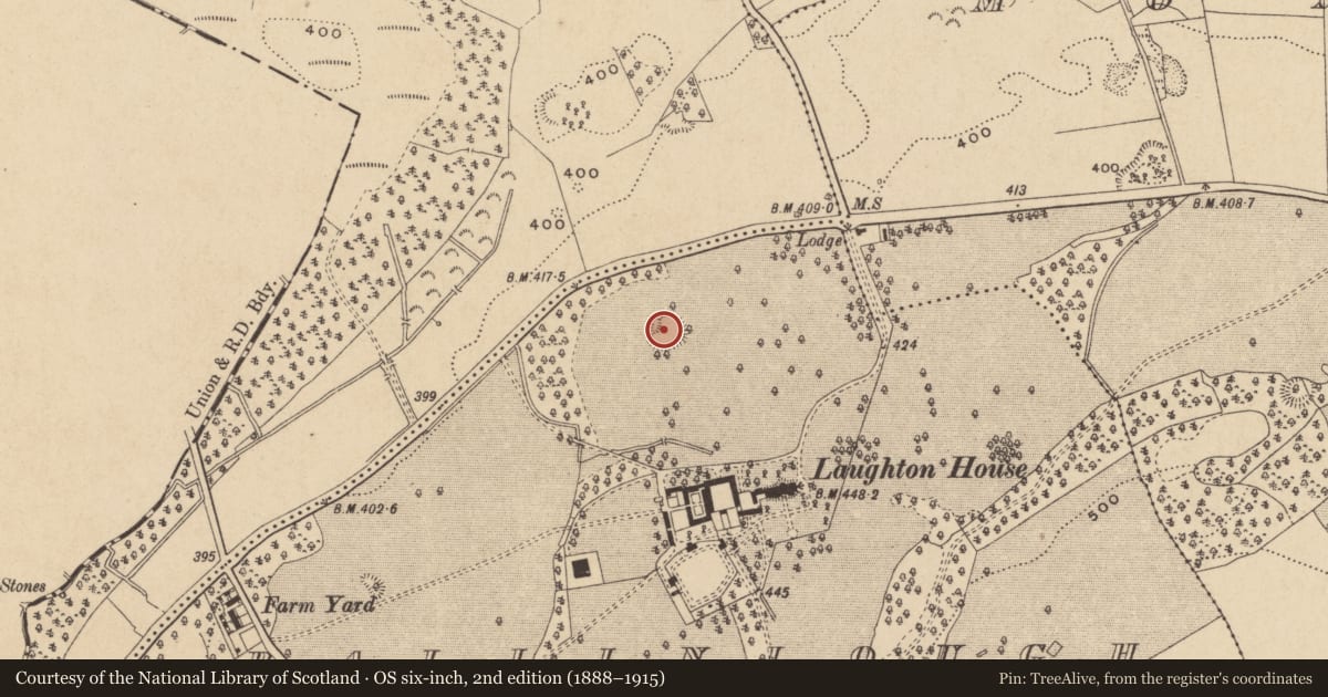 Ordnance Survey six-inch map, 2nd edition (1888–1915) covering the location of Ringfort - rath, Ballinlough, County Offaly, with a pin at the register's coordinates