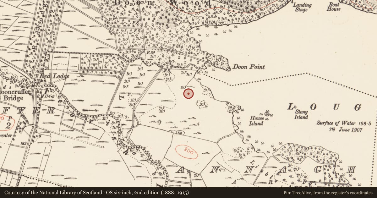 Ordnance Survey six-inch map, 2nd edition (1888–1915) covering the location of Ringfort - rath, Annagh, County Roscommon, with a pin at the register's coordinates