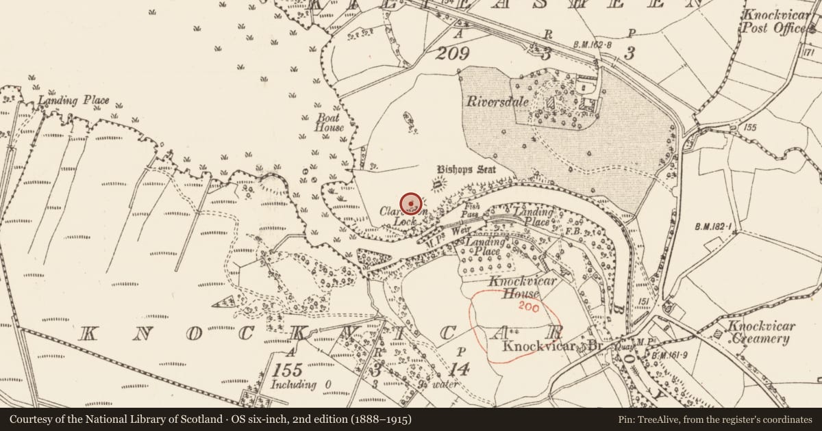 Ordnance Survey six-inch map, 2nd edition (1888–1915) covering the location of Building, Kilteasheen, County Roscommon, with a pin at the register's coordinates