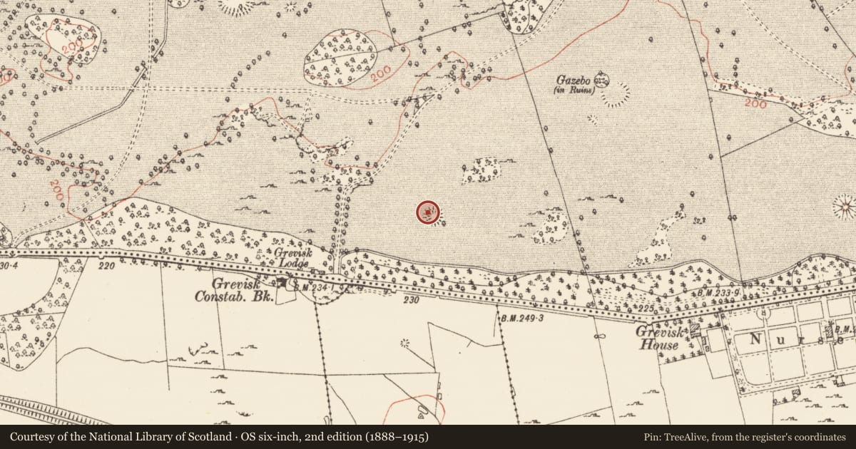 Ordnance Survey six-inch map, 2nd edition (1888–1915) covering the location of Ringfort - cashel, Rockingham Demesne, County Roscommon, with a pin at the register's coordinates