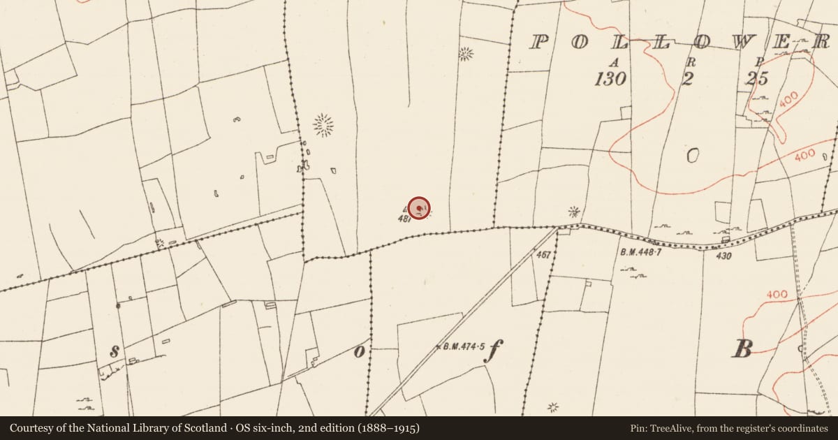 Ordnance Survey six-inch map, 2nd edition (1888–1915) covering the location of Enclosure, Keeloges, County Roscommon, with a pin at the register's coordinates