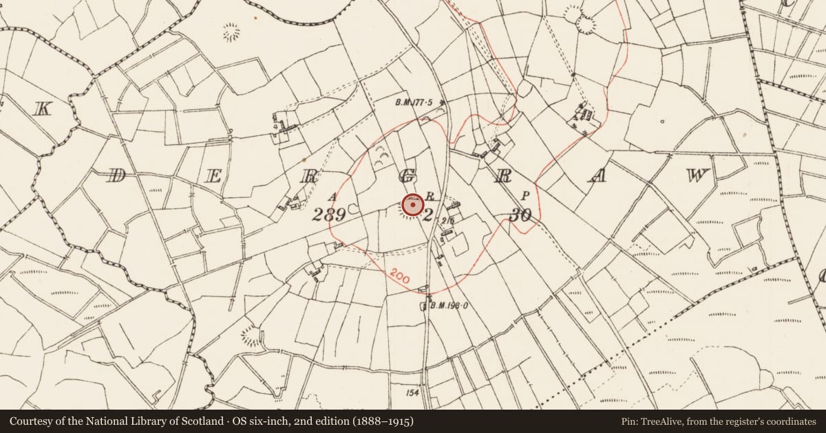 Ordnance Survey six-inch map, 2nd edition (1888–1915) covering the location of Ringfort - rath, Dergraw, County Roscommon, with a pin at the register's coordinates
