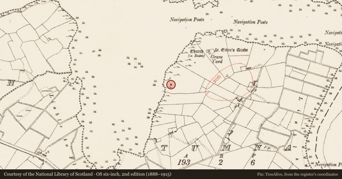 Ordnance Survey six-inch map, 2nd edition (1888–1915) covering the location of Earthwork, Tumna, County Roscommon, with a pin at the register's coordinates