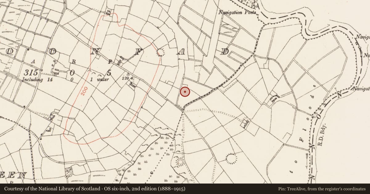 Ordnance Survey six-inch map, 2nd edition (1888–1915) covering the location of Excavation - miscellaneous, Cloonfad, County Roscommon, with a pin at the register's coordinates