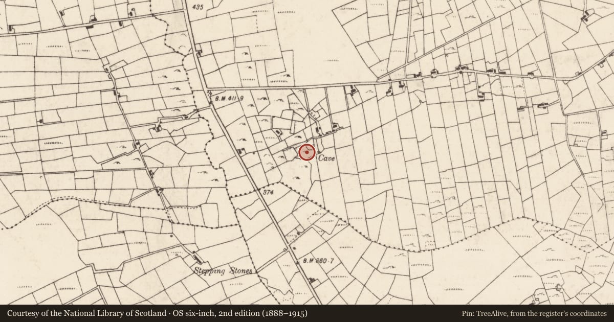 Ordnance Survey six-inch map, 2nd edition (1888–1915) covering the location of Ringfort - cashel, Drumacoo, County Roscommon, with a pin at the register's coordinates