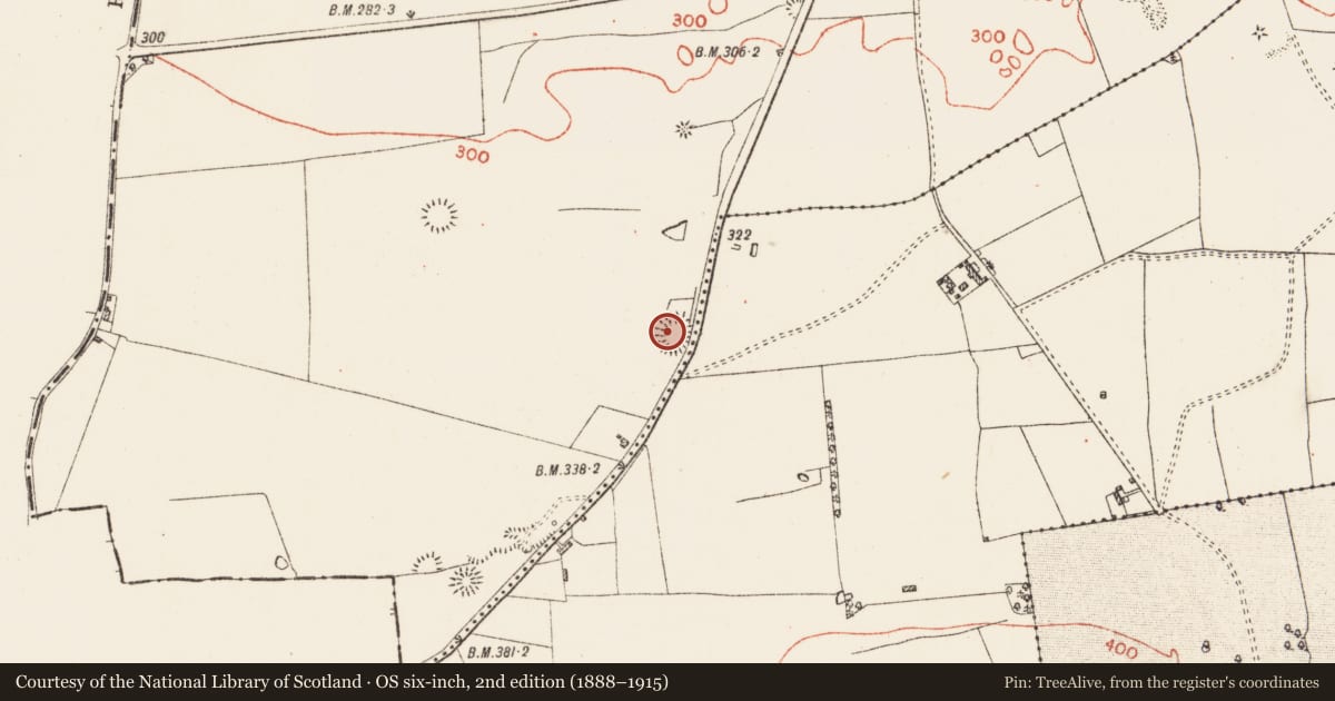 Ordnance Survey six-inch map, 2nd edition (1888–1915) covering the location of Barrow - ring-barrow, Lisserdrea, County Roscommon, with a pin at the register's coordinates